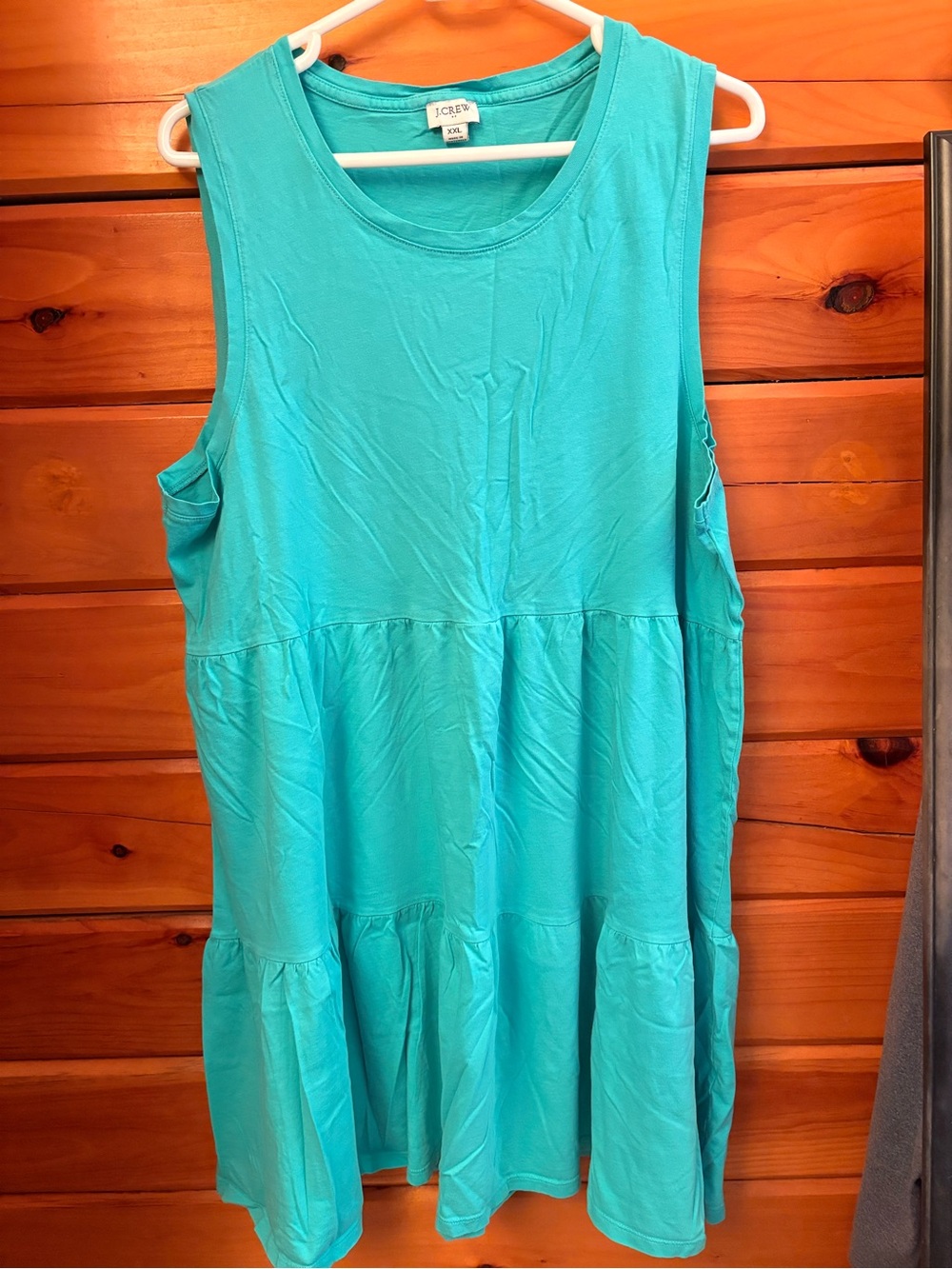 J. Crew Teal Tank Tiered Sleeveless Dress